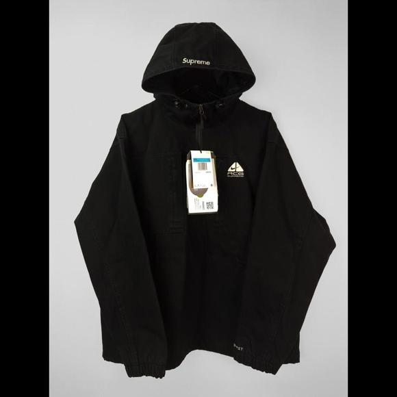 [SOLD] NWT SUPREME x NIKE ACG Men's Sz M Black Denim Pullover DO7198-010 AW22 - Picture 1 of 9